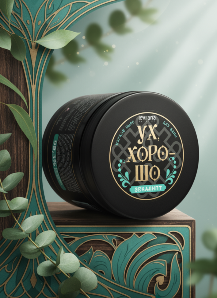 Натуральное мягкое мыло для бани Эвкалипт, Ух Хорошо, 500 мл
