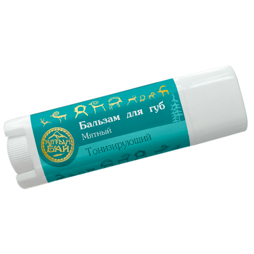 Натуральный бальзам для губ с мятой тонизирующий 