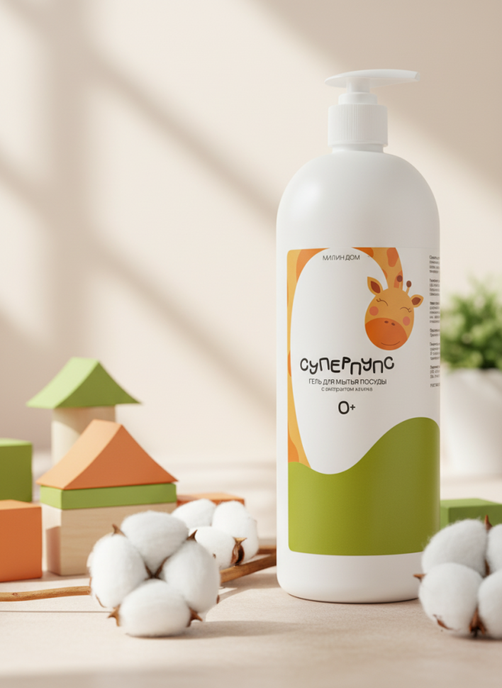 Гель для мытья младенческой и детской посуды Суперпупс, 1 л