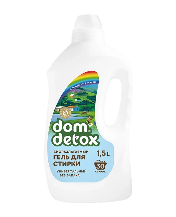 Гель для стирки Без запаха биоразлагаемый Dom Detox, 1,5 л