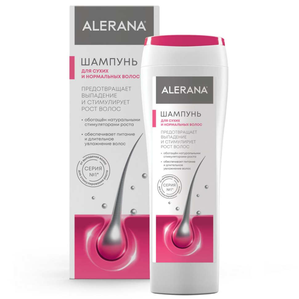 Шампунь для сухих и нормальных волос Длительное увлажнение и питание, ALERANA, 250 мл