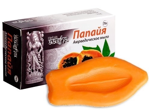AASHA HERBALS мыло аюрведическое папайя 75 г