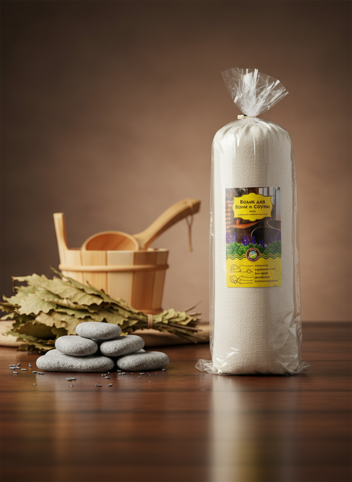 Валик для бани и сауны для ароматерапии травами 35*10 см Валик для бани и сауны для ароматерапии травами 35*10 см