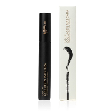 Натуральная тушь для ресниц черная, удлиняющая, с коллагеном COLLAGEN MASCARA, 12 г