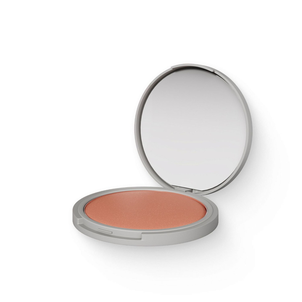 Компактные сияющие румяна № 02 peach cream (персиковый с шиммером), Make Up, 10 г