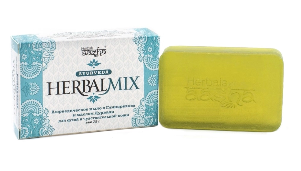 AASHA HERBALS мыло аюрведическое с глицерином и маслом дурвади 75 г