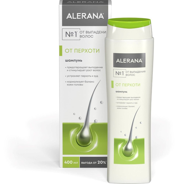 Шампунь для волос от перхоти, нормализация баланса кожи головы, ALERANA, 400 мл