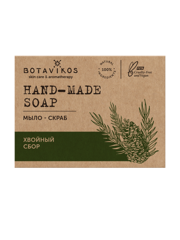 Мыло-скраб хвойный сбор для бани, 100 г