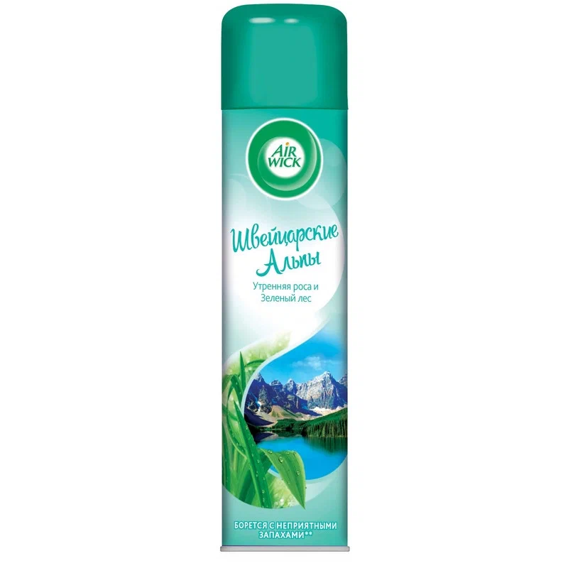 Освежитель воздуха Швейцарские Альпы Утренняя роса и Зеленый лес, 290 мл Освежитель воздуха Швейцарские Альпы Утренняя роса и Зеленый лес, 290 мл