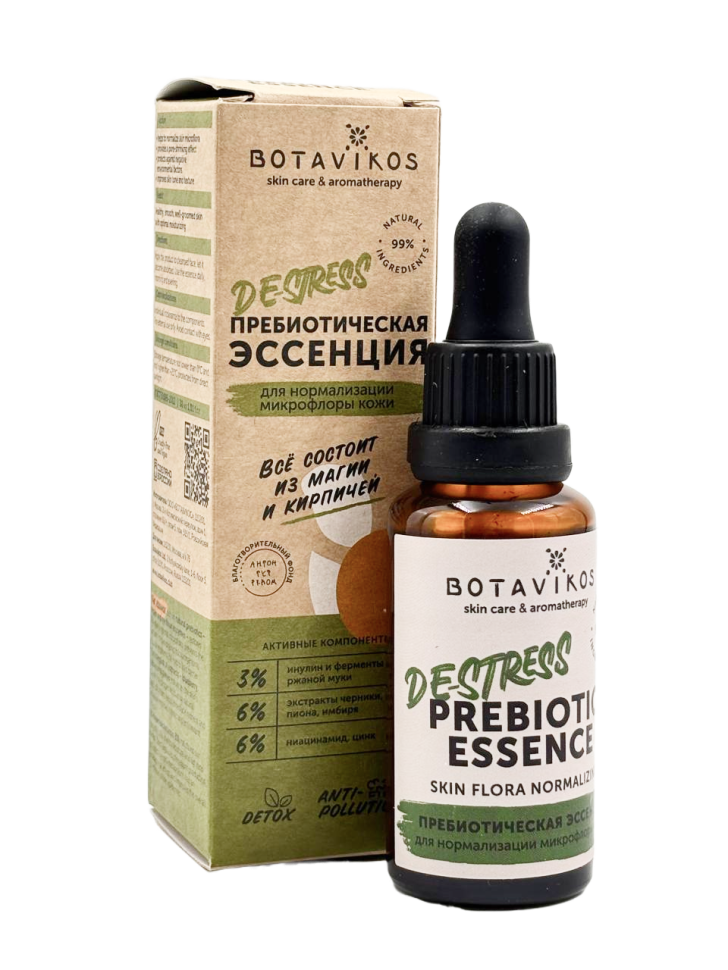 Эссенция пребиотическая для лица Нормализация миклофлоры кожи, De-stress, 30 мл
