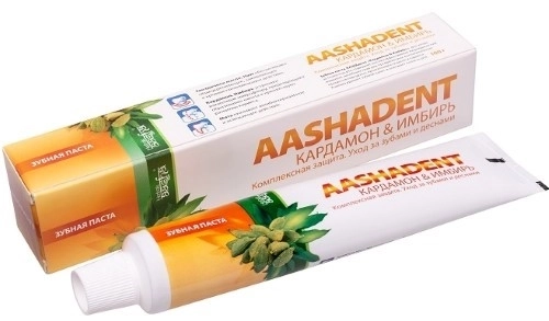 AASHA HERBALS зубная паста кардамон и имбирь аashadent 100 г