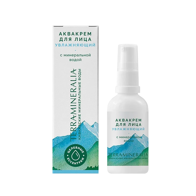 Аквакрем для лица Увлажняющий с минеральной водой, Terra mineralia, 50 г