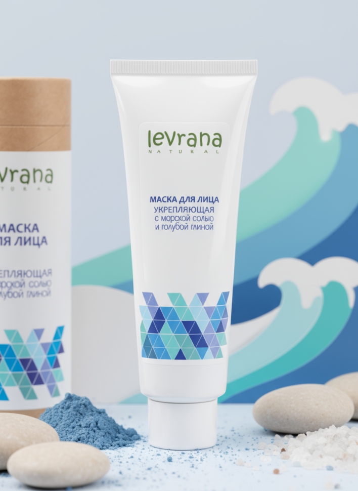Маска для лица «Укрепляющая» с морской солью и голубой глиной