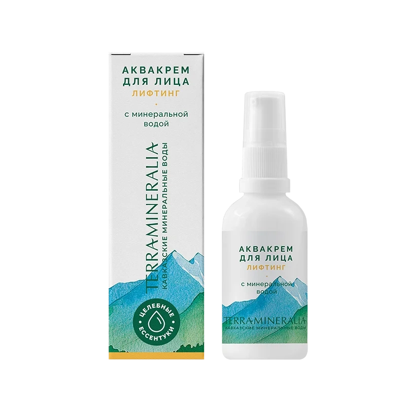 Аквакрем для лица Лифтинг с минеральной водой, Terra mineralia, 50 г