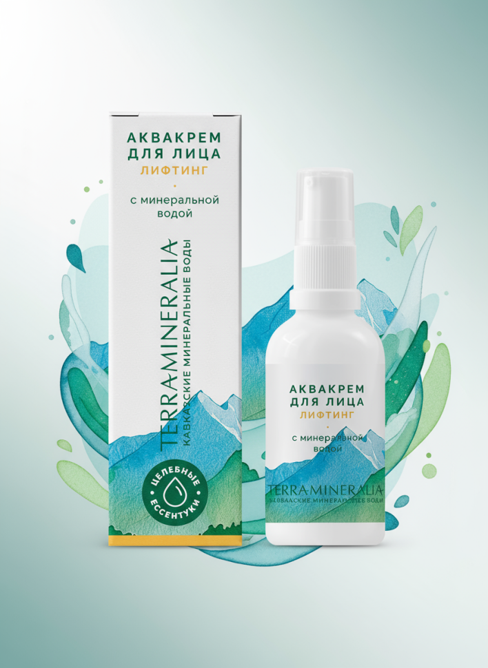 Аквакрем для лица Лифтинг с минеральной водой, Terra mineralia, 50 г