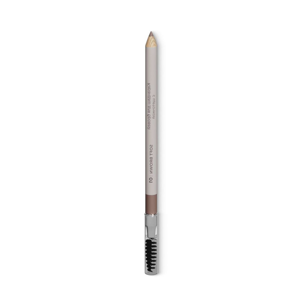Карандаш для бровей с щеточкой № 01 soft brown (мягкий коричневый), MIXIT Make Up, 1,35 г