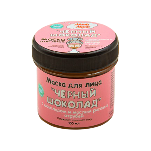 Маска для лица Чёрный шоколад с шоколадом и маслом рисовых отрубей, 100 мл