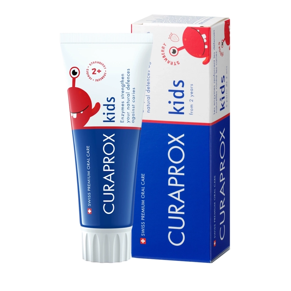 Curaprox kids зубная паста для детей старше двух лет со вкусом клубники, 60 мл