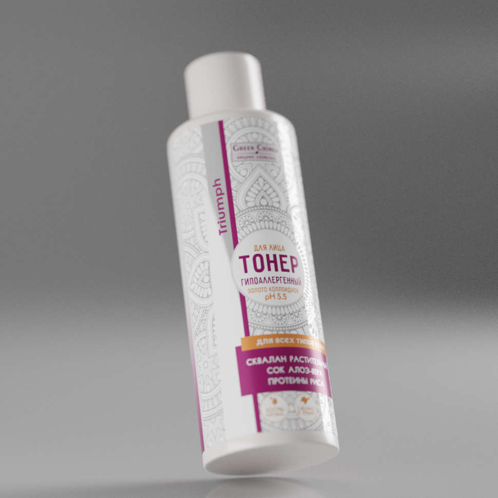 Тонер для лица гипоаллергенный с коллоидным золотом для всех типов кожи, Триумф, 200 мл