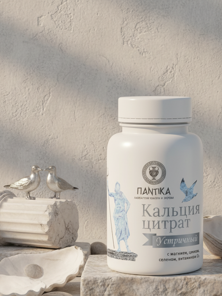 Кальция цитрат Устричный с магнием, цинком, селеном и витамином D3, 90 капсул