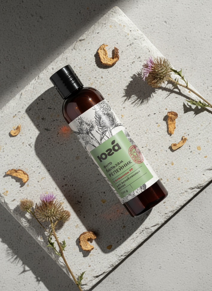 Фитобальзам Репейник и витамин PP Рост волос для ослабленных волос, 150 г