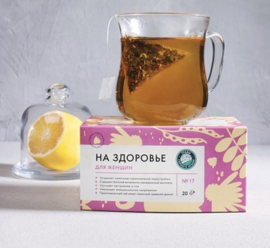 Чайный напиток На Здоровье &quot;Для женщин&quot; №17 для профилактики неврозов и вегетососудистых расстройств, в предклимактерическом и климактерическом периодах, 50 гр (20 пирамидок)