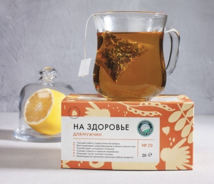 Чайный напиток На Здоровье &quot;Для мужчин&quot; №20 при хронических простатитах, снижении потенции и хронических циститах, 50 гр (20 пирамидок)