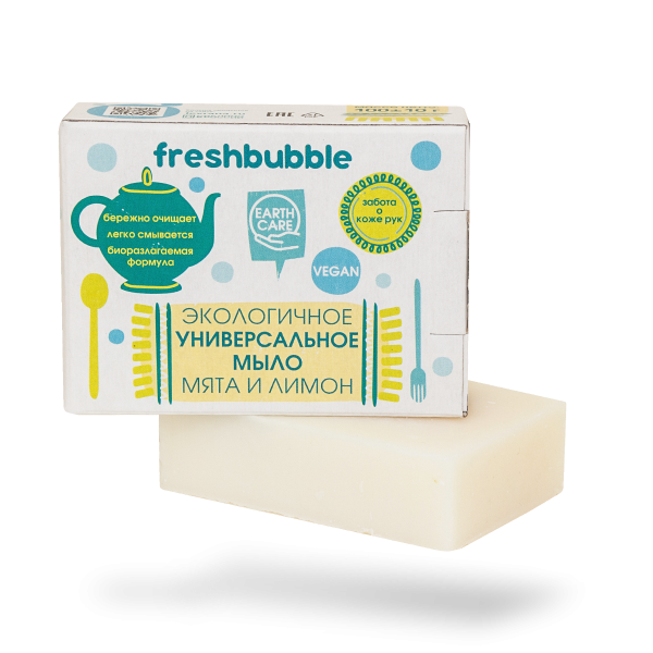 Мыло кусковое Мята и Лимон, 100 гр