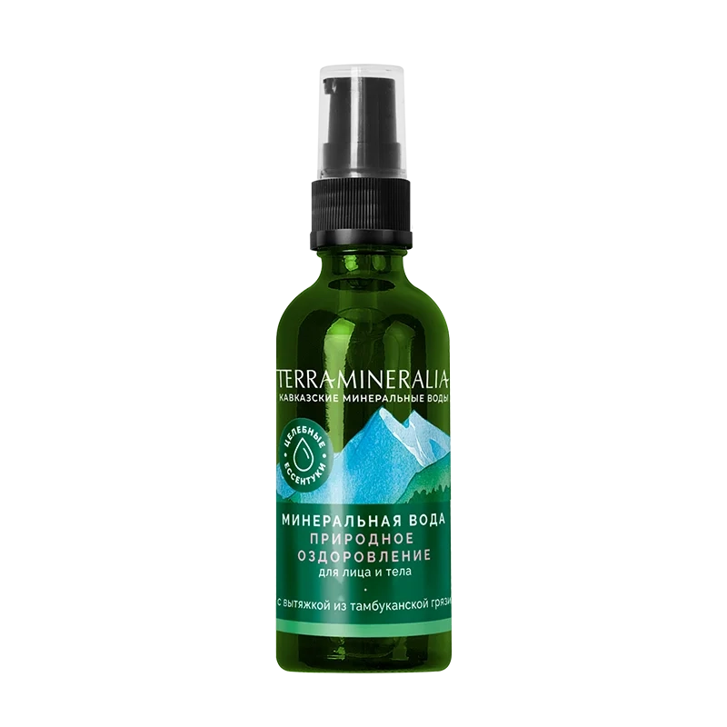 Минеральная вода для тела и лица Природное оздоровление с вытяжкой из тамбуканской грязи, Terra mineralia, 100 мл
