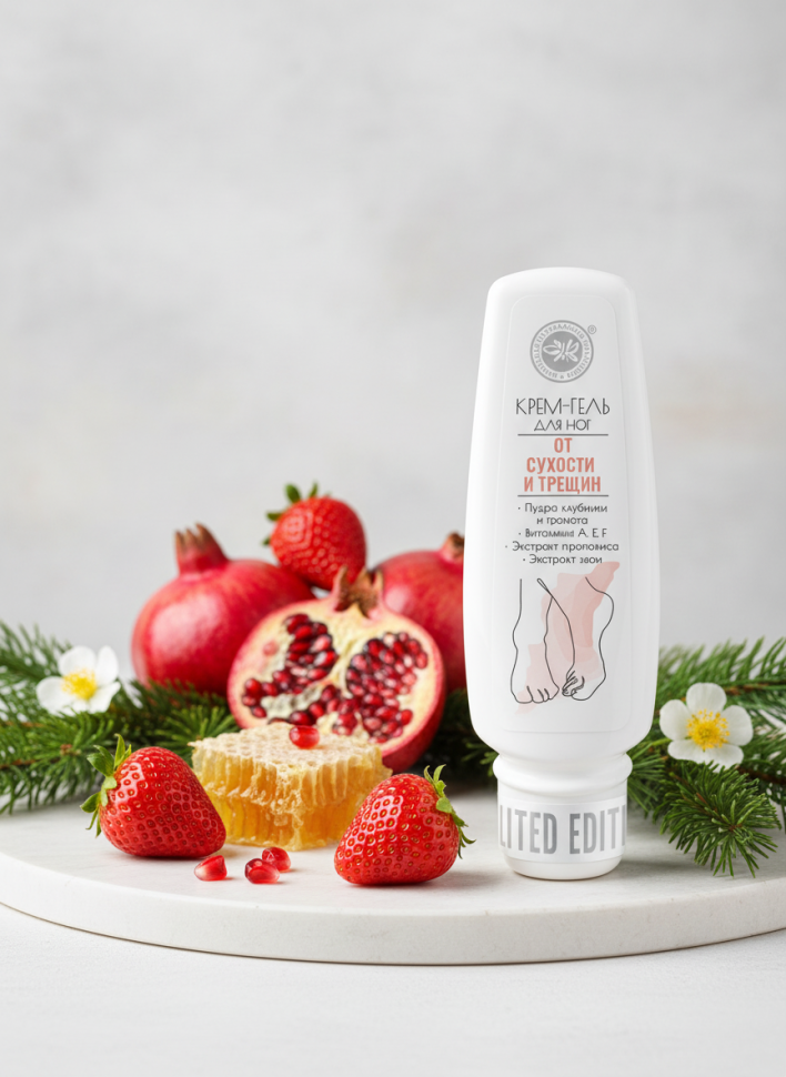 Крем-гель для ног От сухости и трещин с фруктовыми пудрами 75 мл