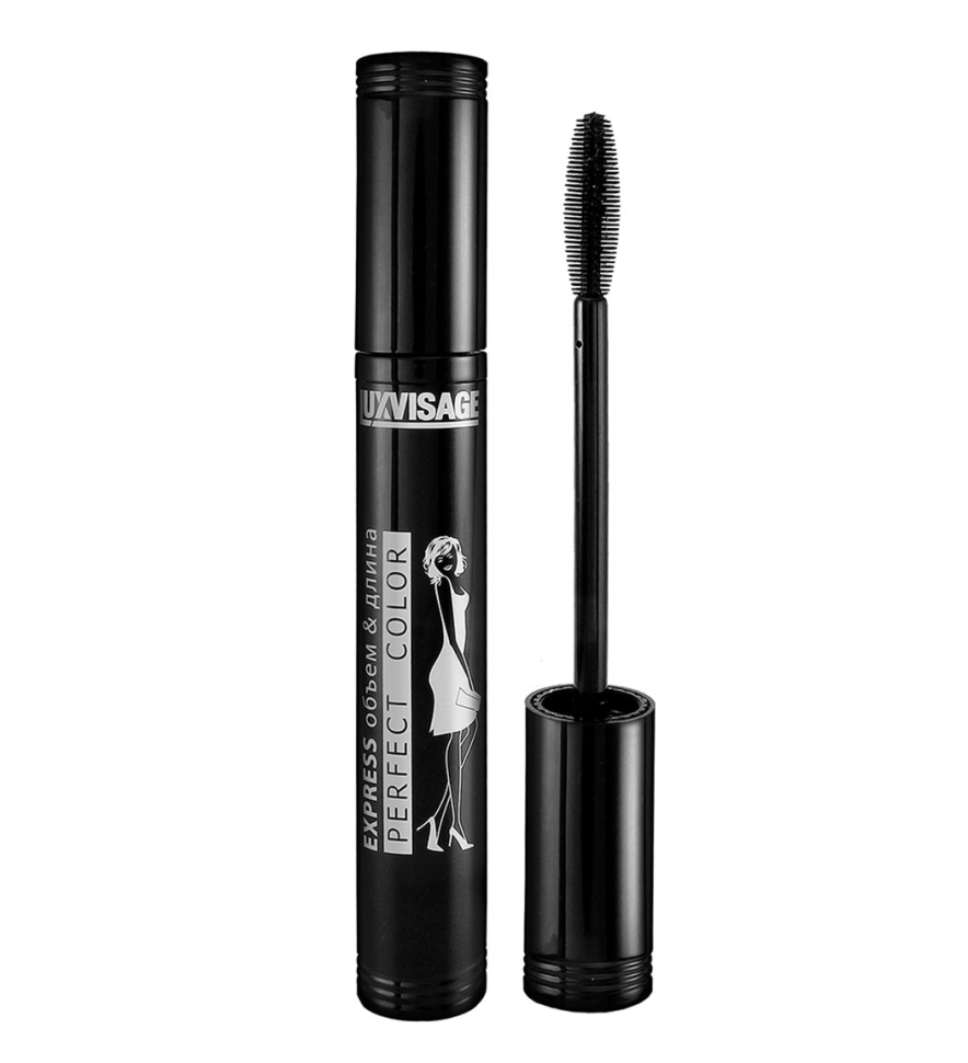 Тушь для ресниц чёрная Perfect color Express объём и длина, LuxVisage, 9 г