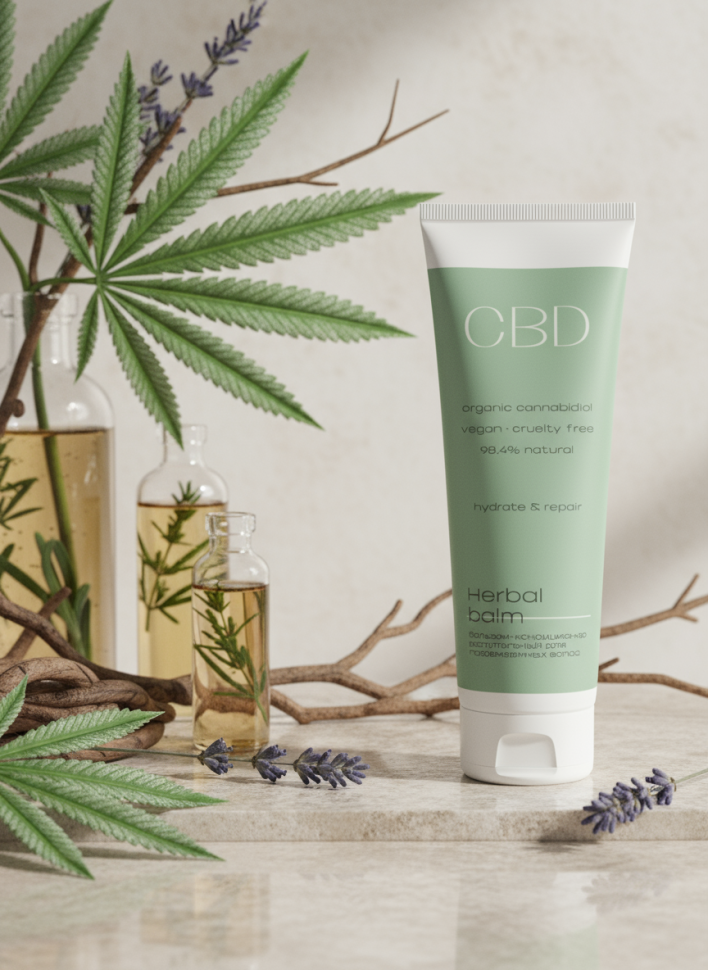 Бальзам-кондиционер растительный для поврежденных волос CBD, 250 мл