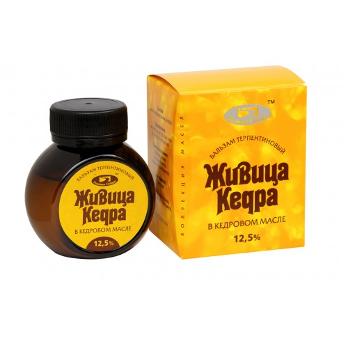 Живица кедра в кедровом масле 12,5 %, при кожных и рожистом воспалениях, угревой сыпи, дерматите, экземе, жирной коже, псориазе, 100 мл