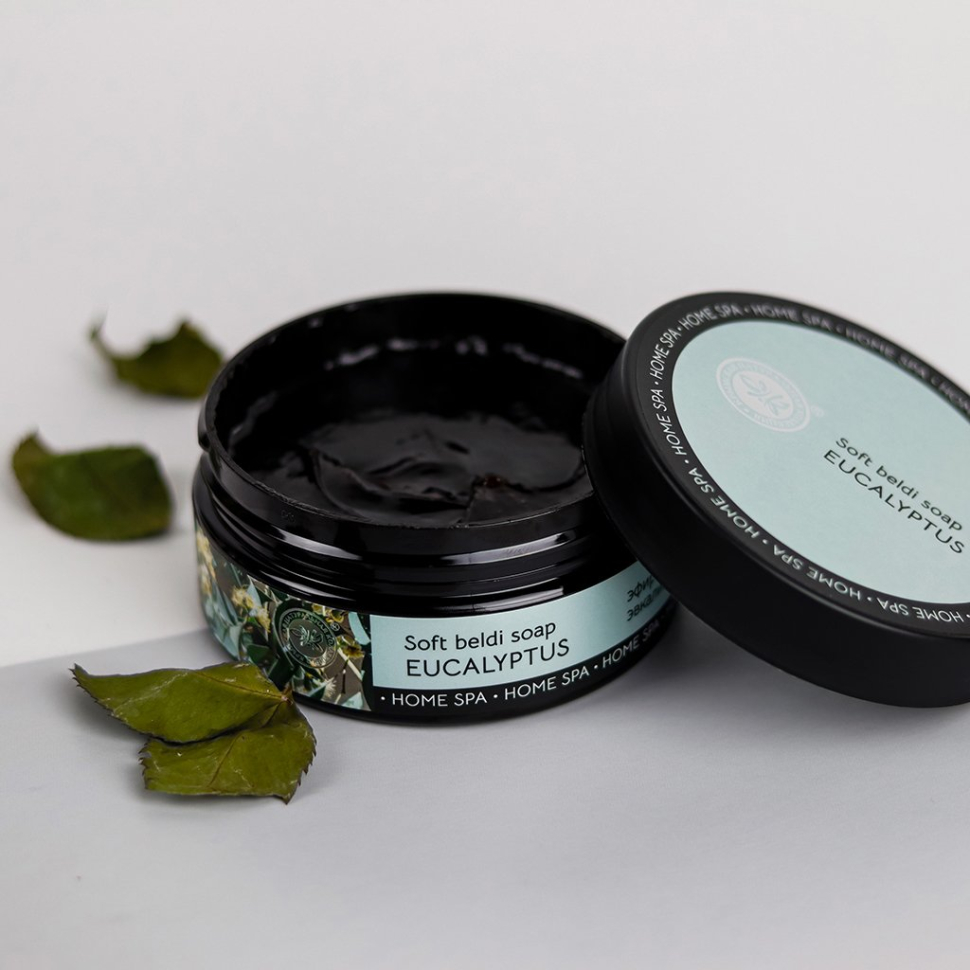 Бельди мягкое мыло для тела Эвкалипт увлажняет и питает кожу Home SPA, 180 гр
