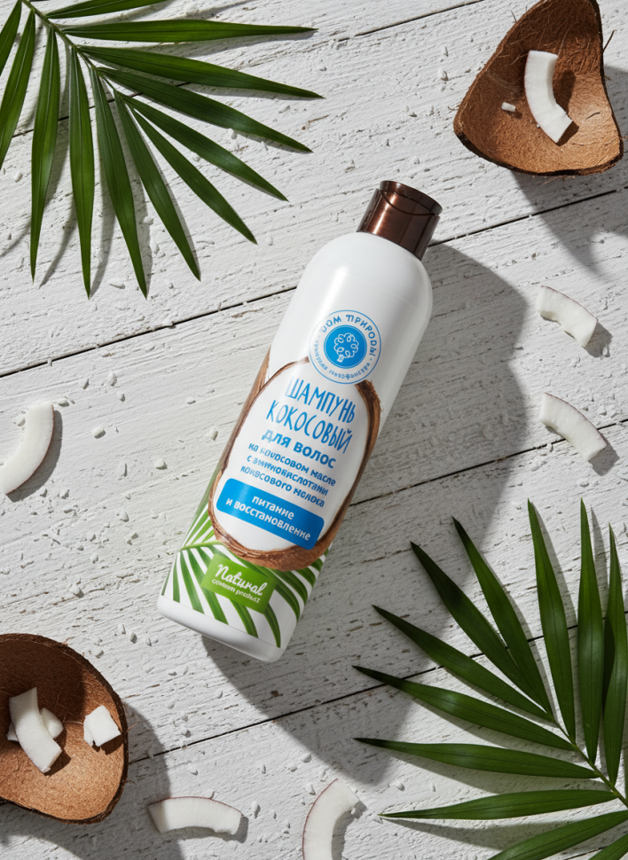 Шампунь Кокосовый с аминокислотами и кокосовым молоком Питание и восстановление, 250 г