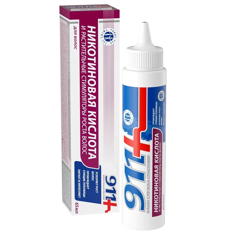 911 Никотиновая кислота и растительные стимуляторы роста для волос, 65 мл