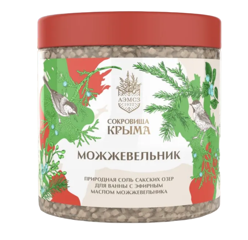 Соль для ванн "Можжевельник" с натуральным эфирным маслом алуштинская, 500 гр