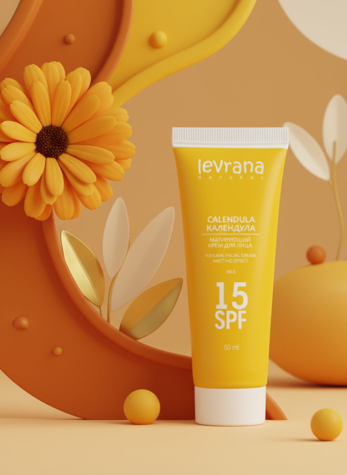 Крем для лица Календула, 15 SPF, 50 мл (матирующий эффект)