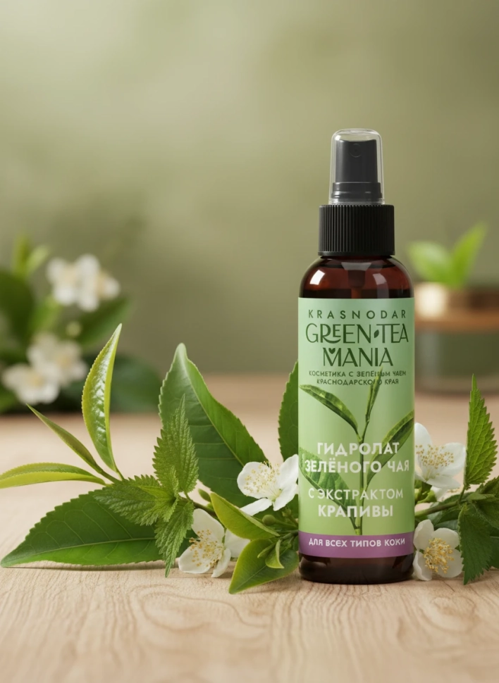 Гидролат Зелёный чай с экстрактом крапивы, 100 г