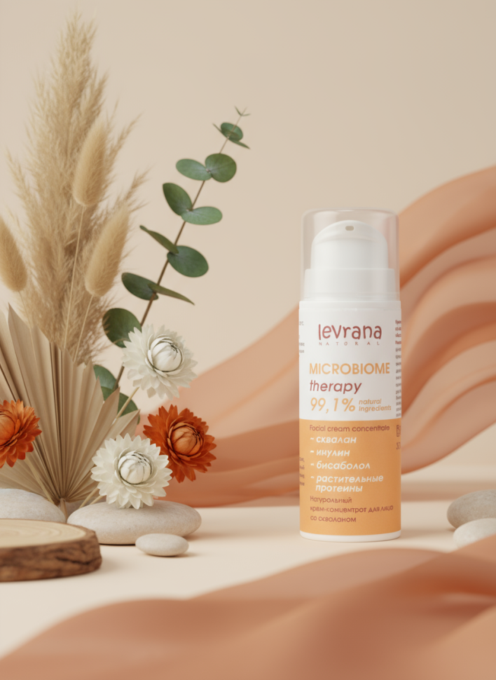 Крем-концентрат для лица со скваланом Восстановление микробиома, 30 мл