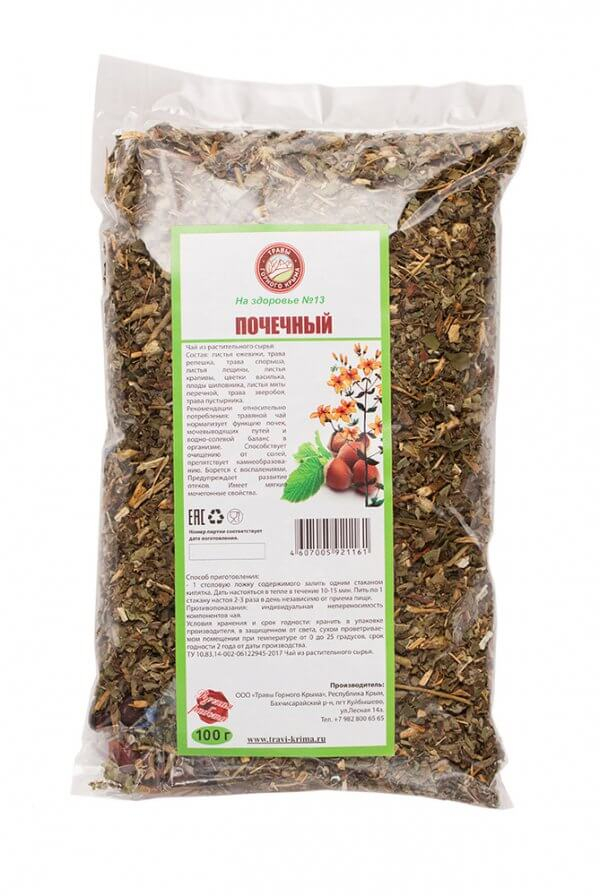 Сбор трав "Почечный" при хронических пиелонефритах, циститах и мочекаменной болезни, 100 г
