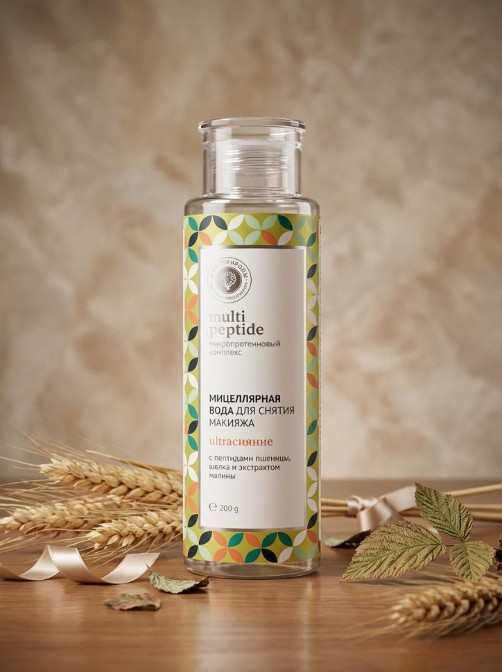 Мицеллярная вода для снятия макияжа Ultra сияние Multi peptide, 200 г