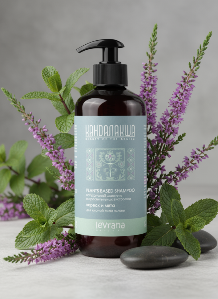 Натуральный шампунь для волос Вереск и мята Кандалакша, 400 мл