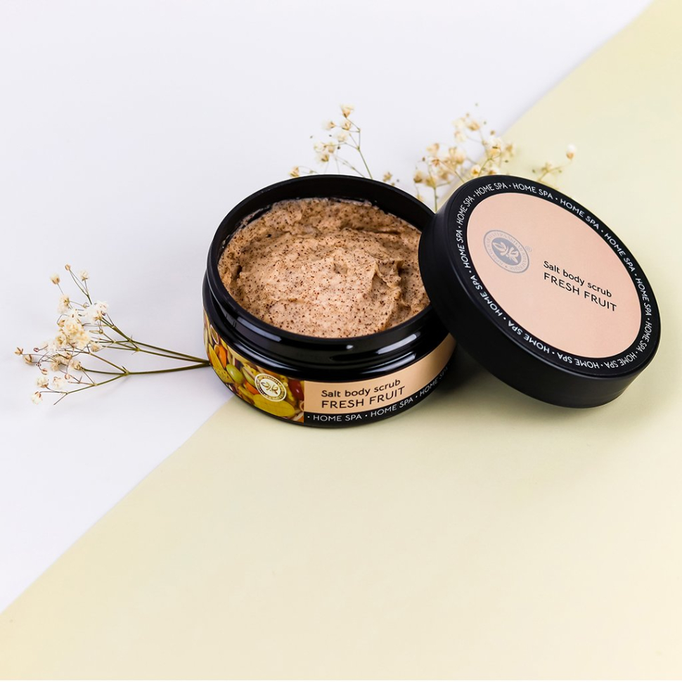 Скраб соляной для тела Фруктовый фреш от пигментации кожи Home SPA, 200 гр