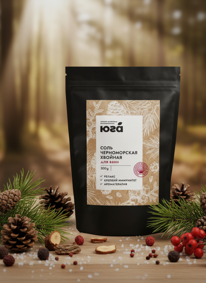 Соль для ванны черноморская Хвойная, 300 г