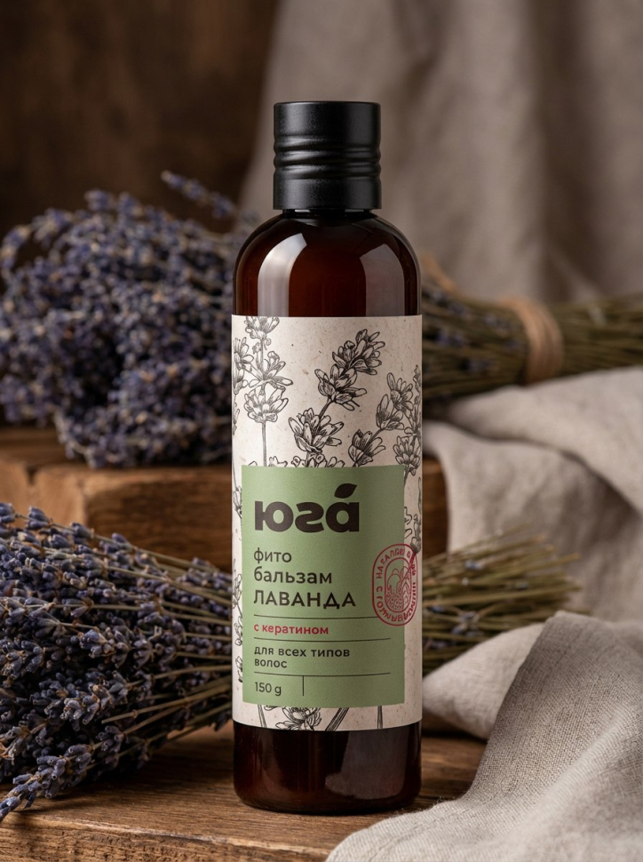 Фитобальзам Лаванда и кератин Укрепляющий для всех типов волос, 150 г