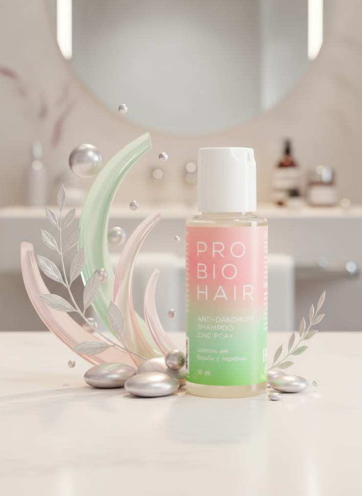 Шампунь для волос PRO BIO HAIR ANTI-DANDRUFF SHAMPOO, для борьбы с перхотью, с экстрактом кедра и розмарина, 50 мл