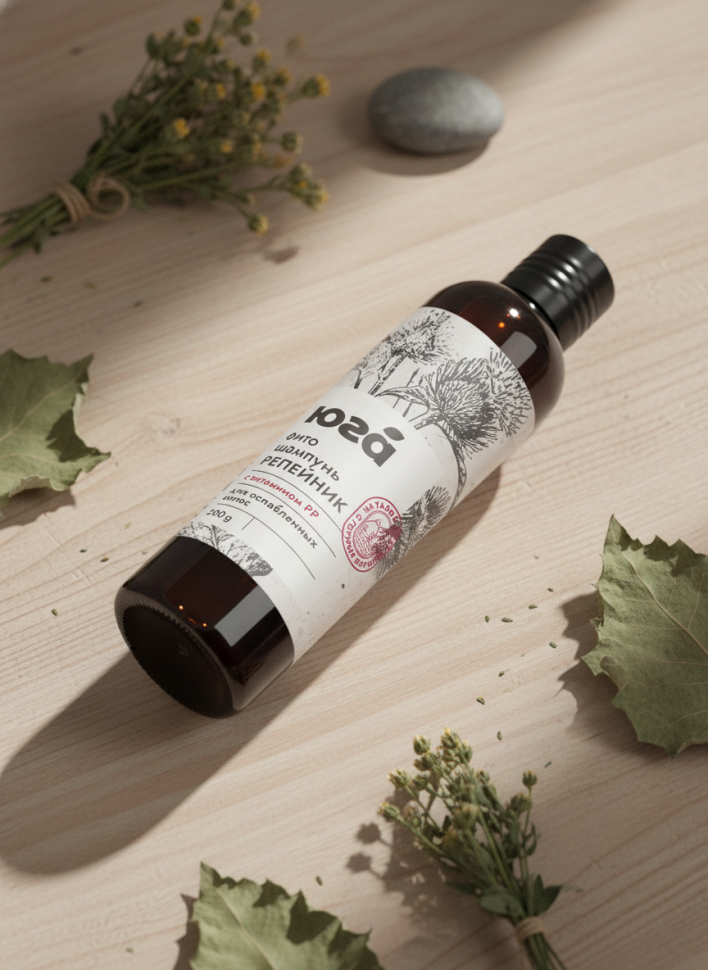 Фитошампунь Репейник и витамин PP Рост волос для ослабленных волос, 200 г