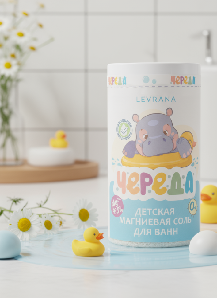 Детская соль магниевая для ванн 0+ Череда, 800 г