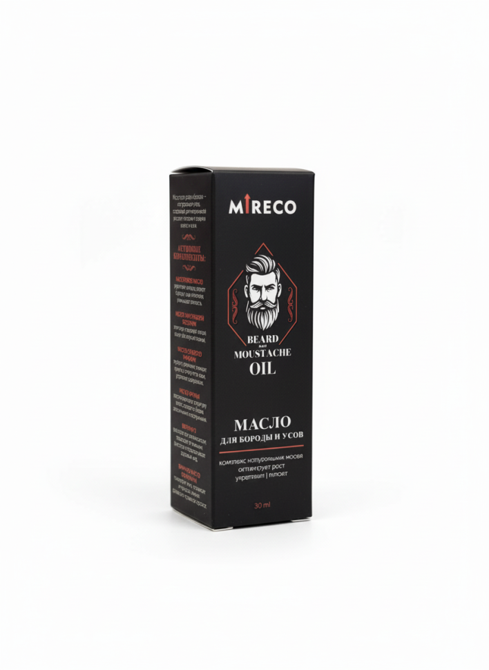 Масло для бороды и усов Beard and Moustache Oil активизирует рост, укрепляет, Mireco, 30 мл
